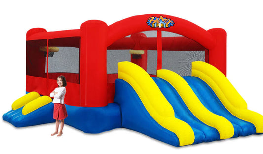 Triple Play Bounce House Combo with Dual Slides & Hoops